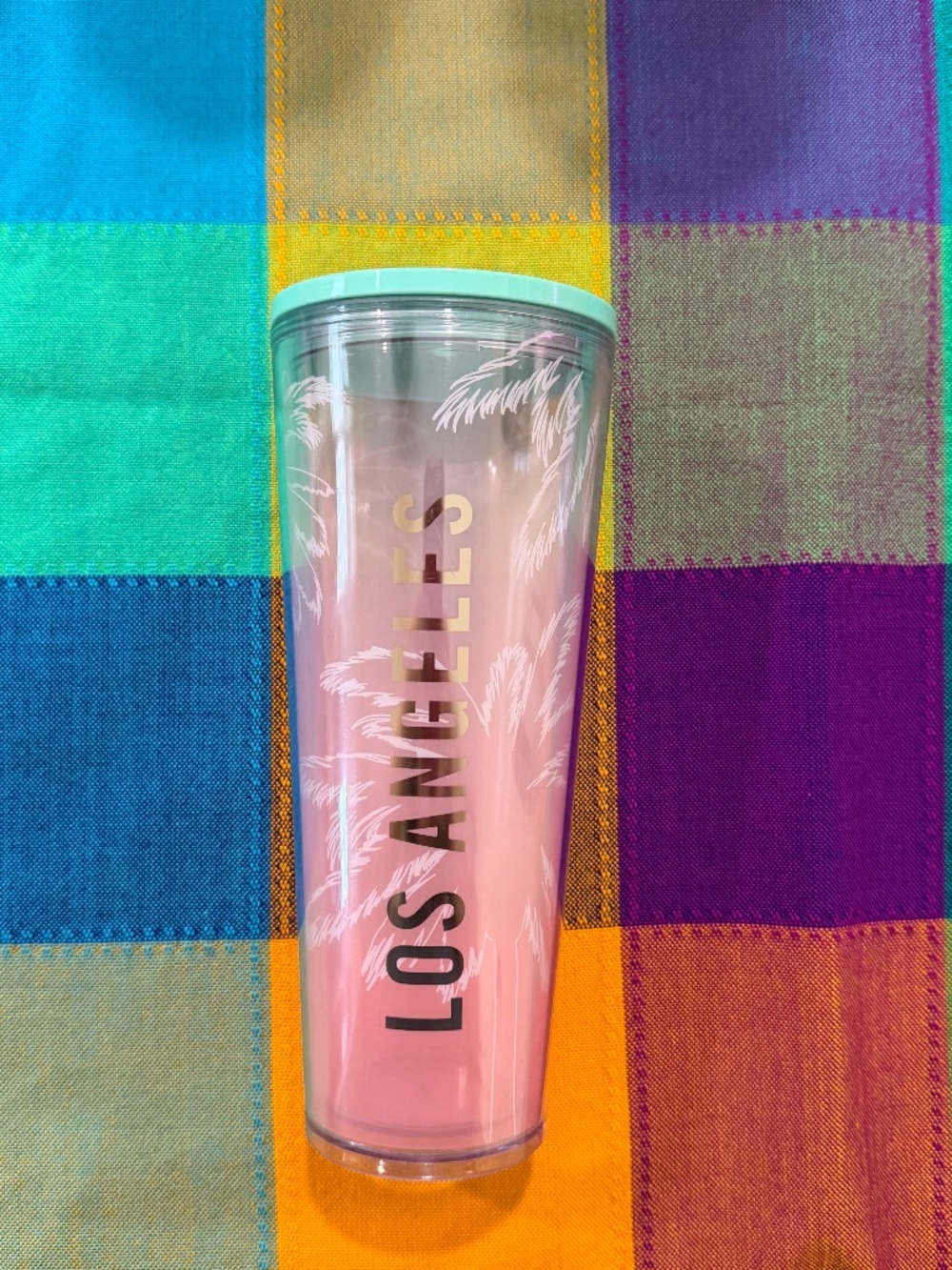 Starbucks Los Angeles 24 oz Tumbler Palm Trees Pink